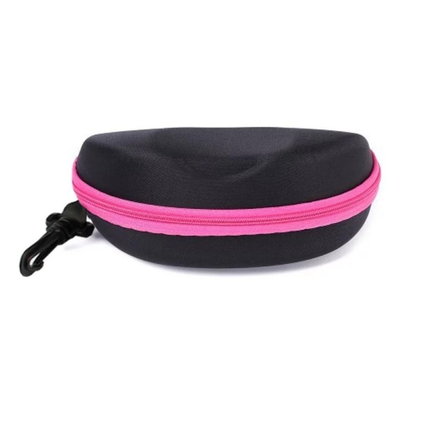 Protective glasses case, model C01NR, black - pink color